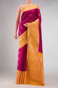 Dark Pink Dual Tone Kanjivaram Silk Saree