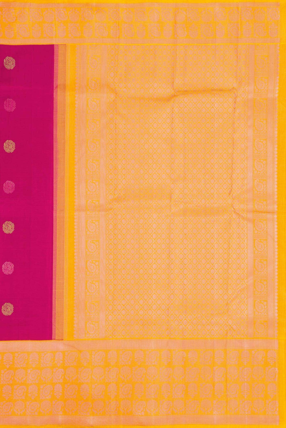 Dark Pink Dual Tone Kanjivaram Silk Saree