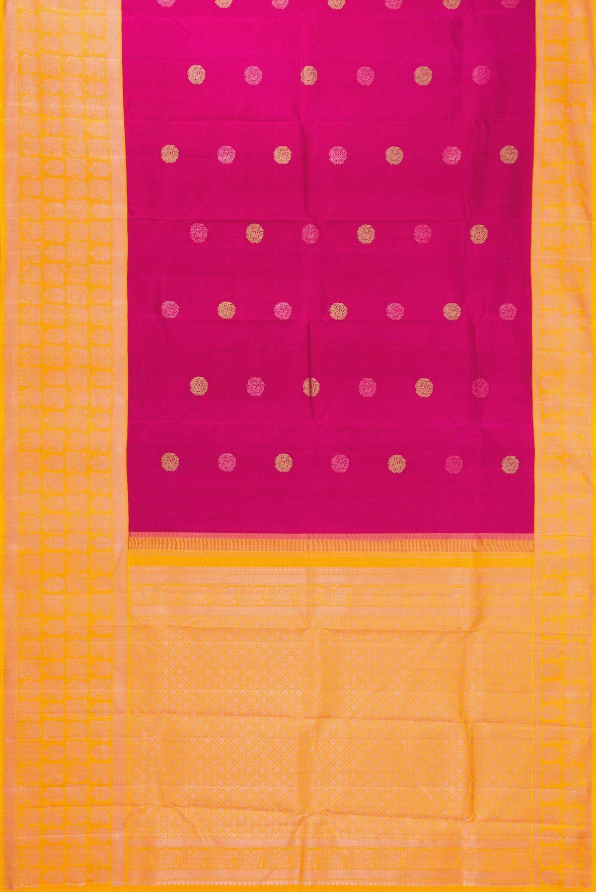 Dark Pink Dual Tone Kanjivaram Silk Saree