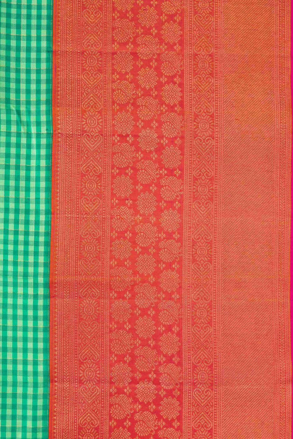 Pure Silk Pure Zari Green Dual Tone Kanjivaram Saree