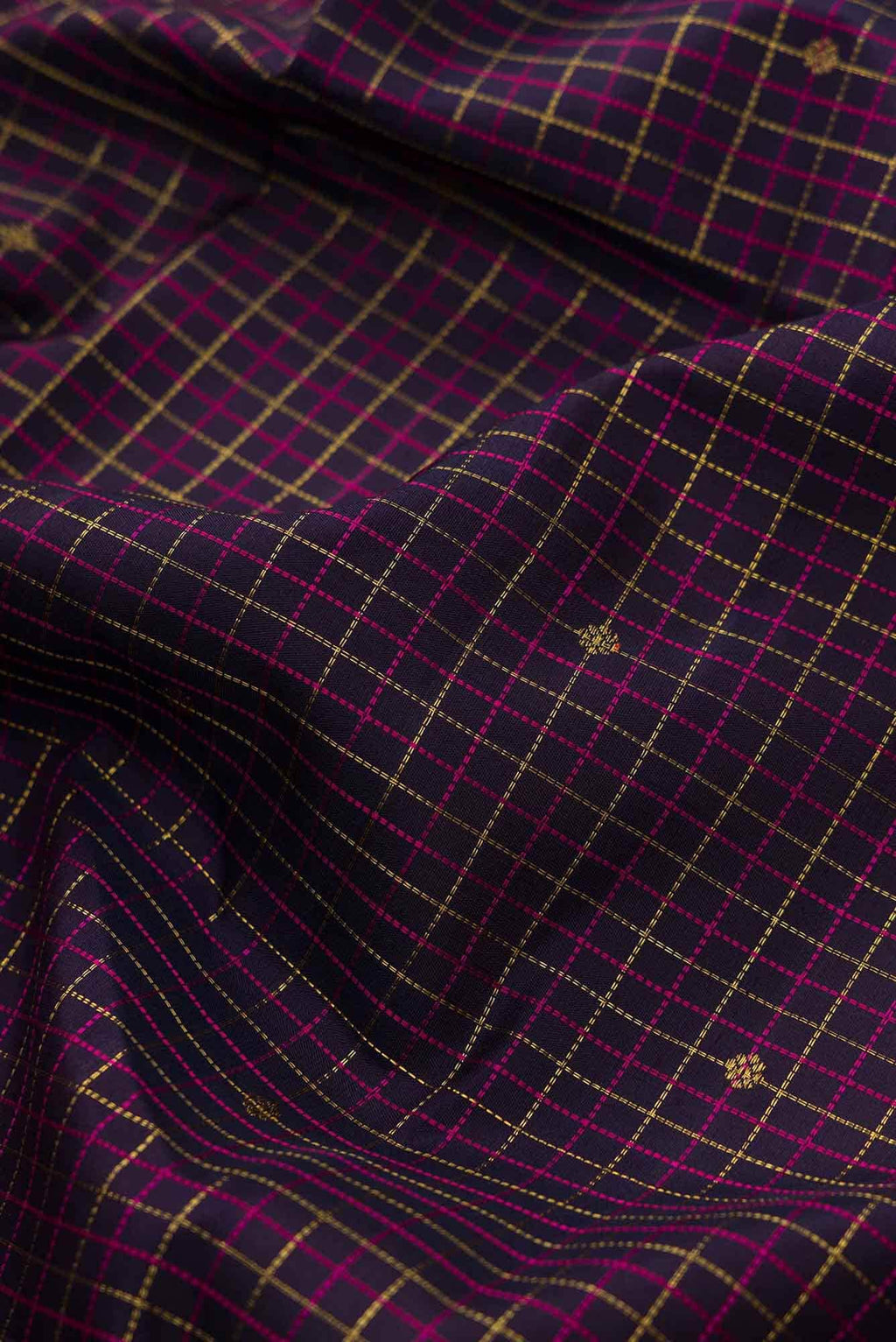 Pure Silk Pure Zari Violet Dual Tone Kanjivaram Saree