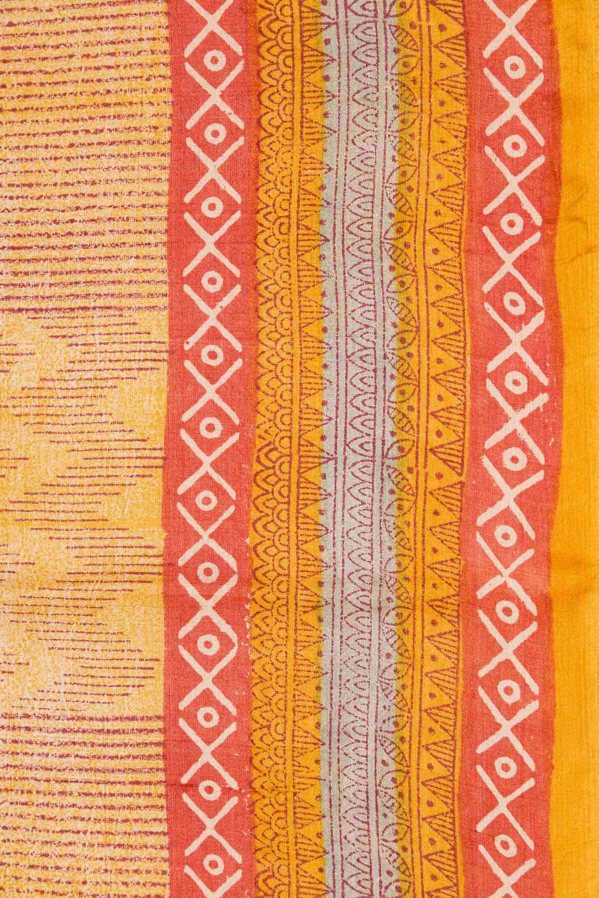 Mustard Tussar Silk Saree