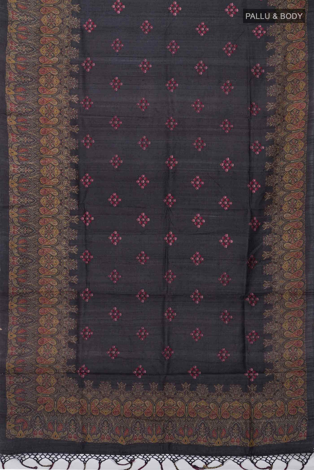 Black Tussar Silk Saree