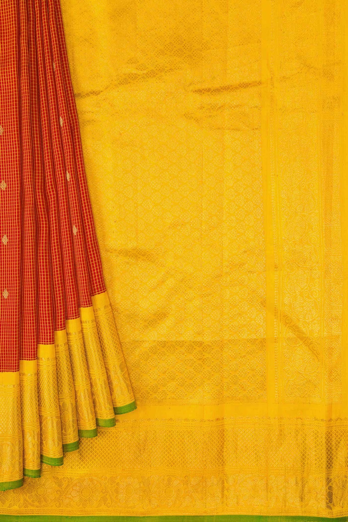 Red Gadwal Silk Saree