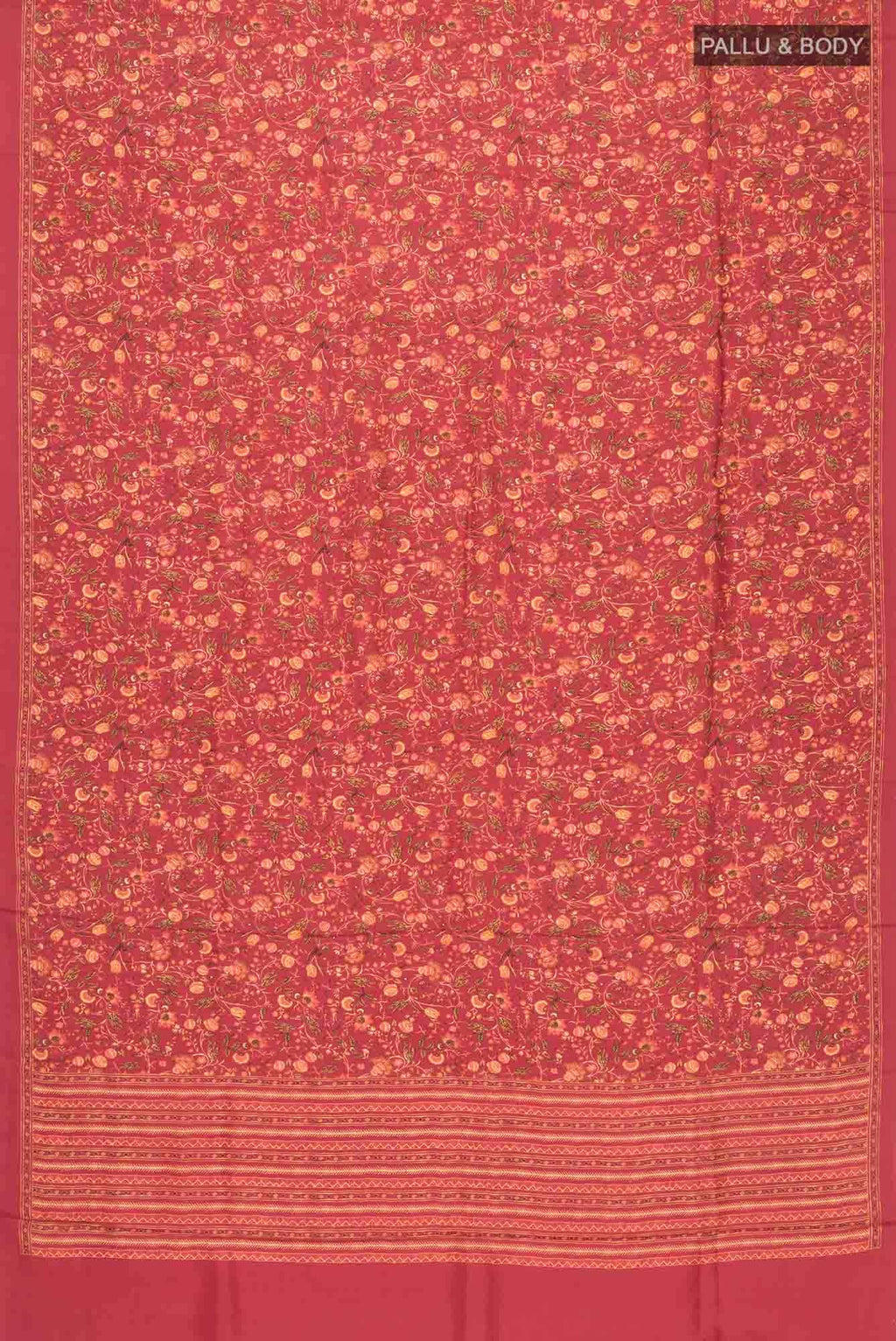 Red Printed Silk Saree
