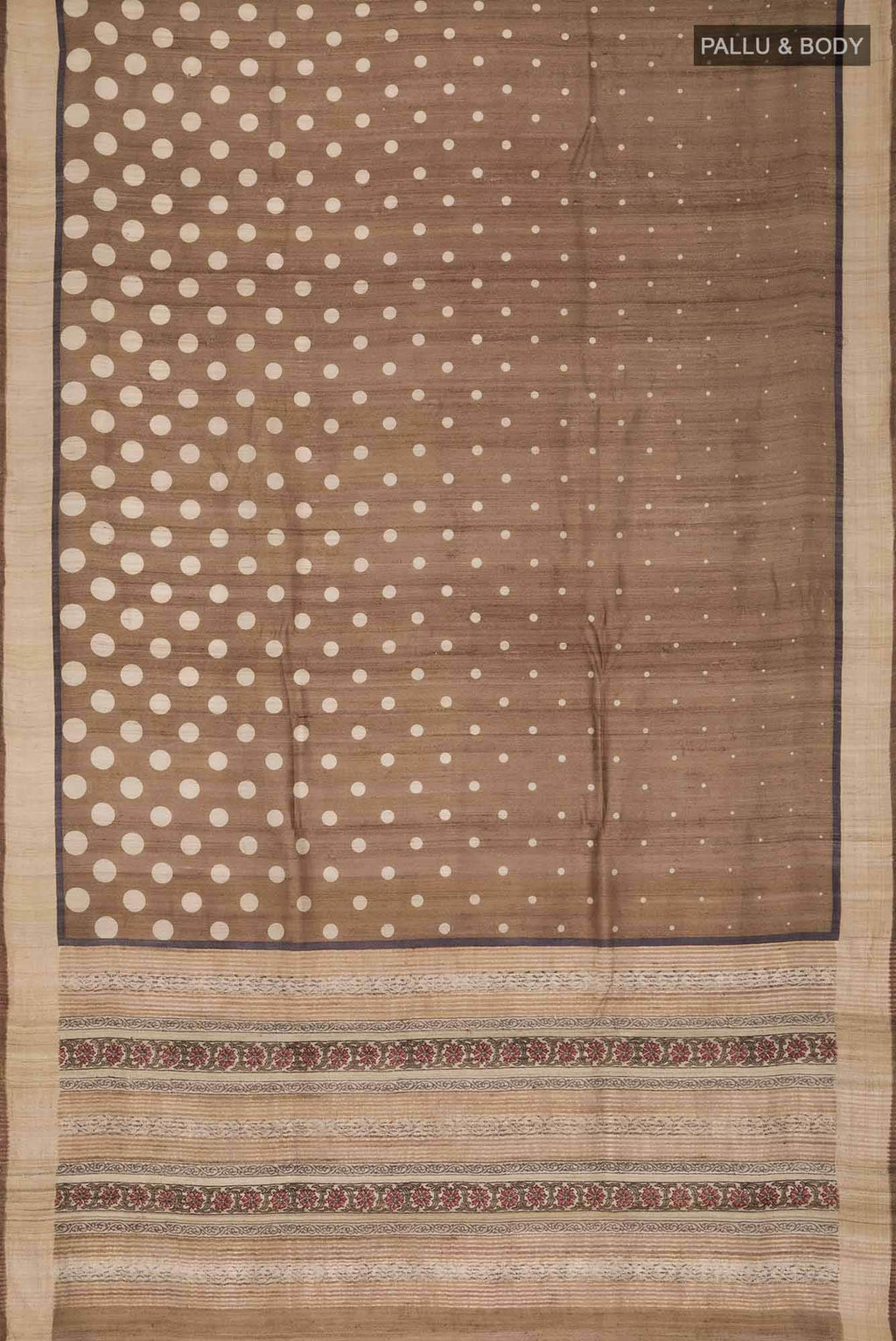 Brown Bhagalpuri Tussar Silk Saree
