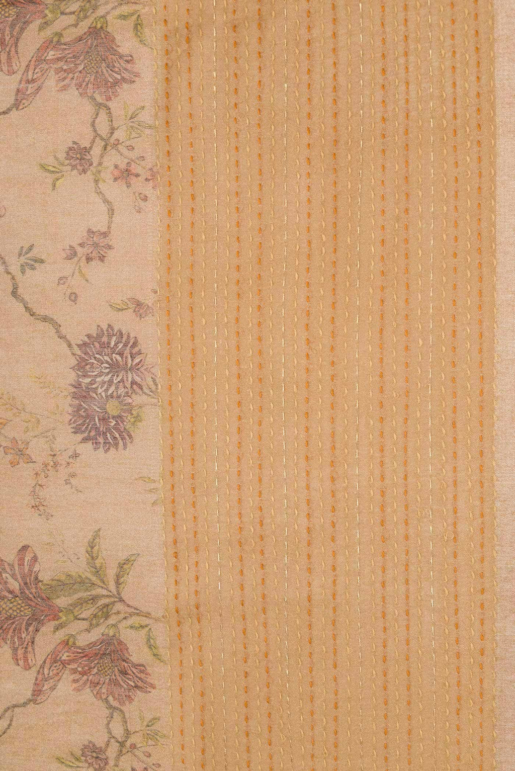 Beige Dual Tone Tussar Silk Saree