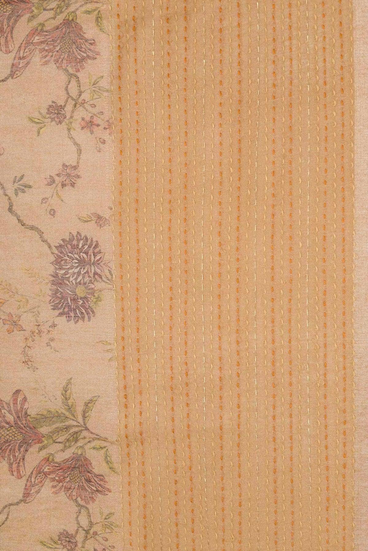 Beige Dual Tone Tussar Silk Saree