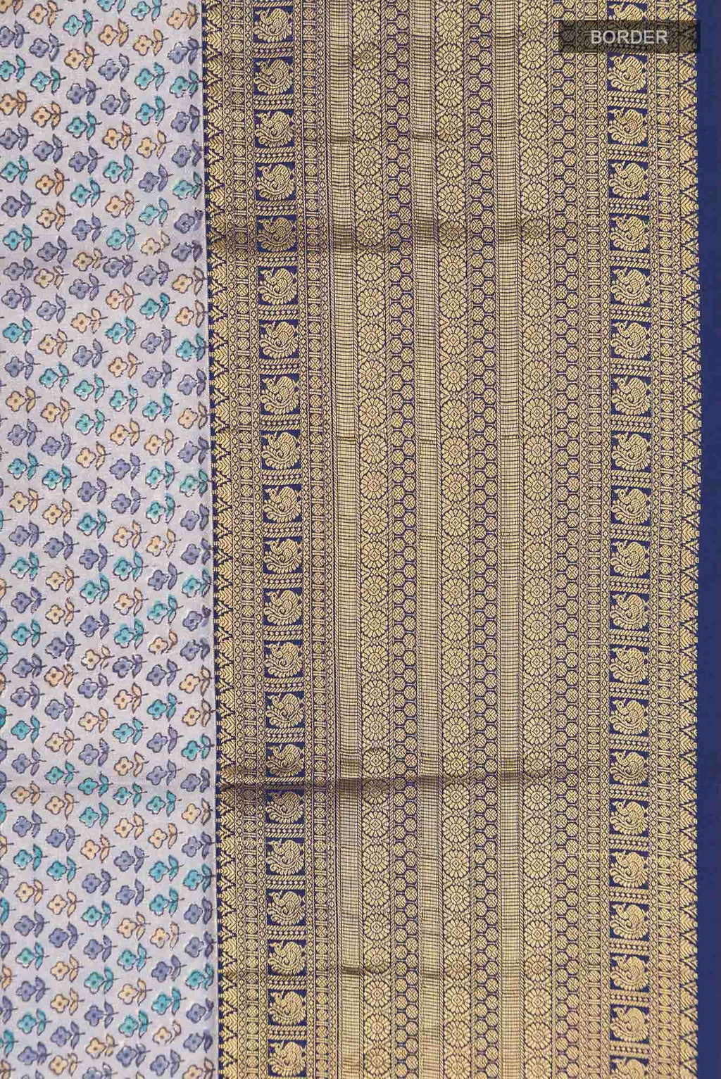 Light Blue Printed Silk Saree
