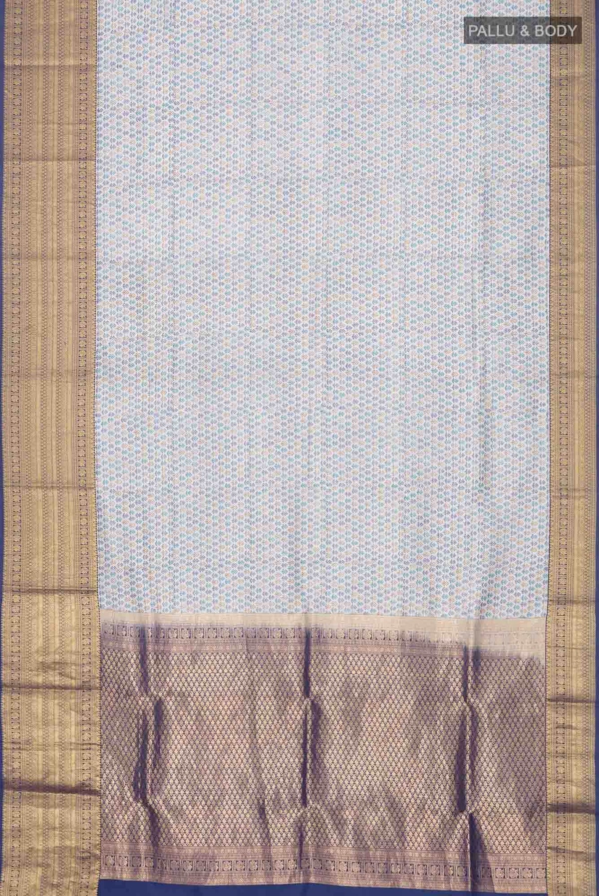 Light Blue Printed Silk Saree