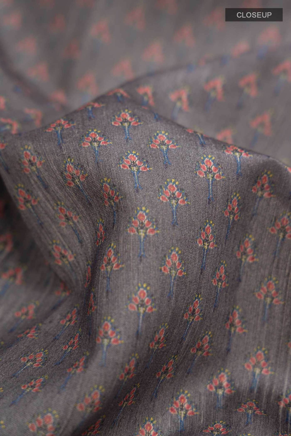 Grey Tussar Silk Saree