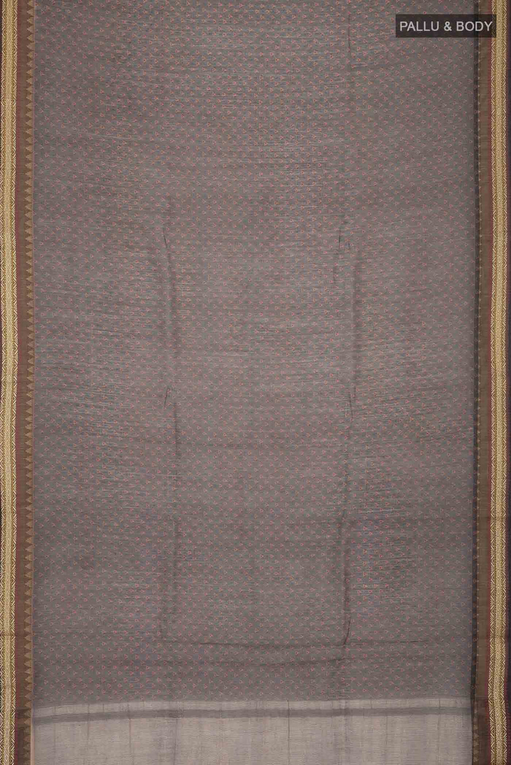 Grey Tussar Silk Saree