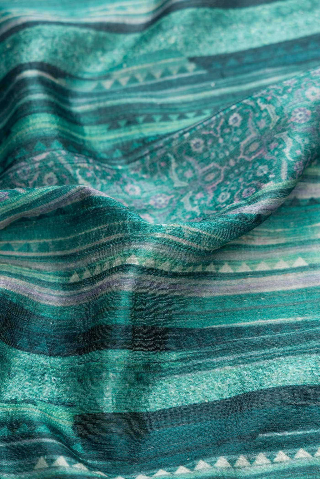 Green Tussar Silk Saree