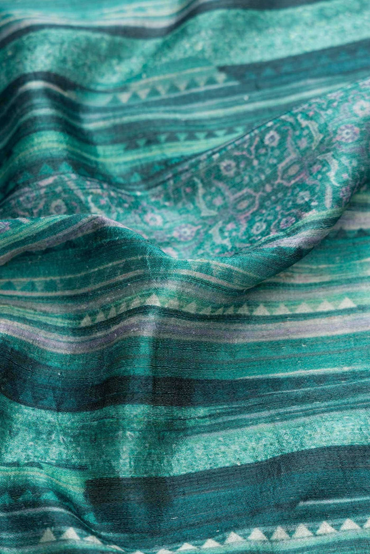 Green Tussar Silk Saree