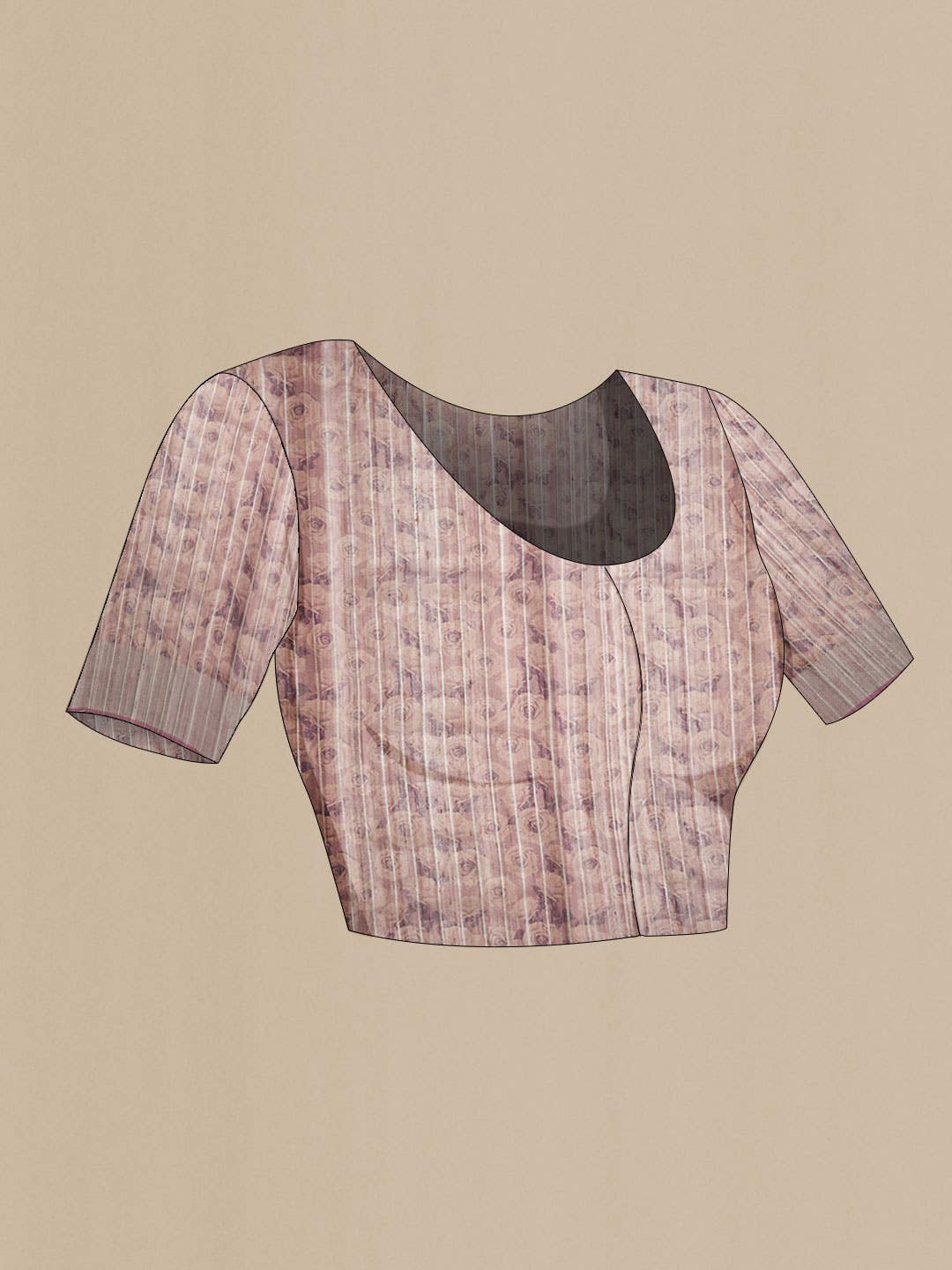 Mauve Tussar Silk Saree