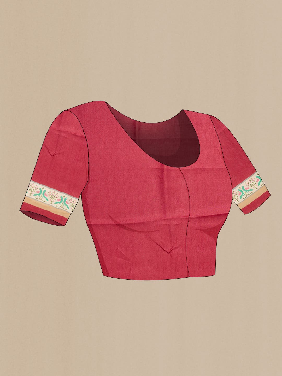 Maroon Tussar Silk Saree
