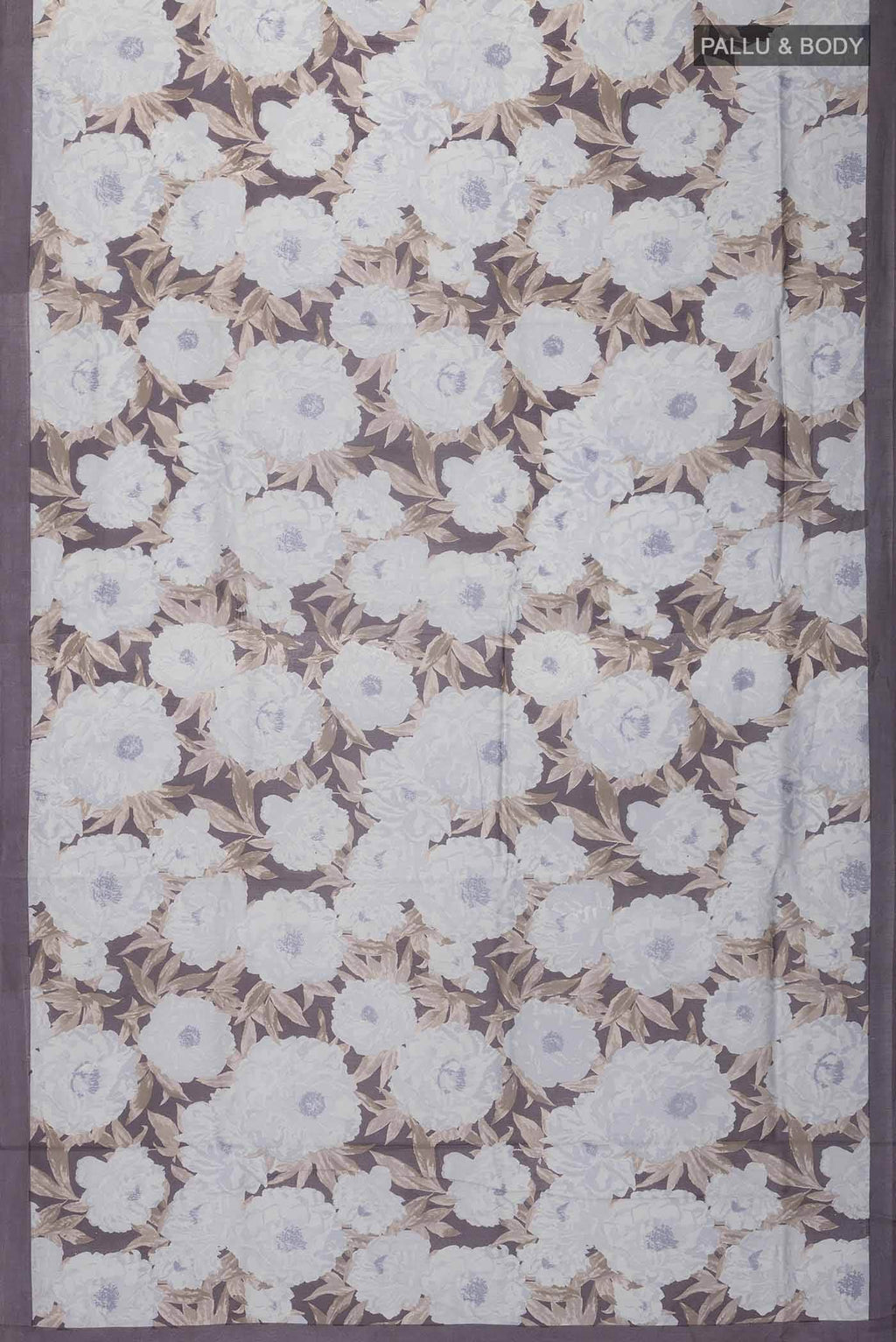 Grey Tussar Silk Saree