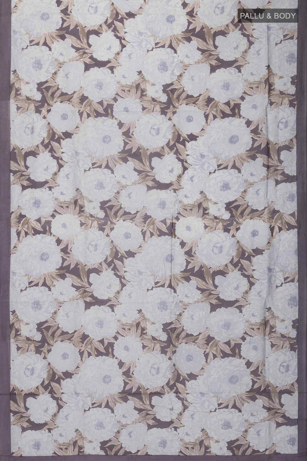 Grey Tussar Silk Saree