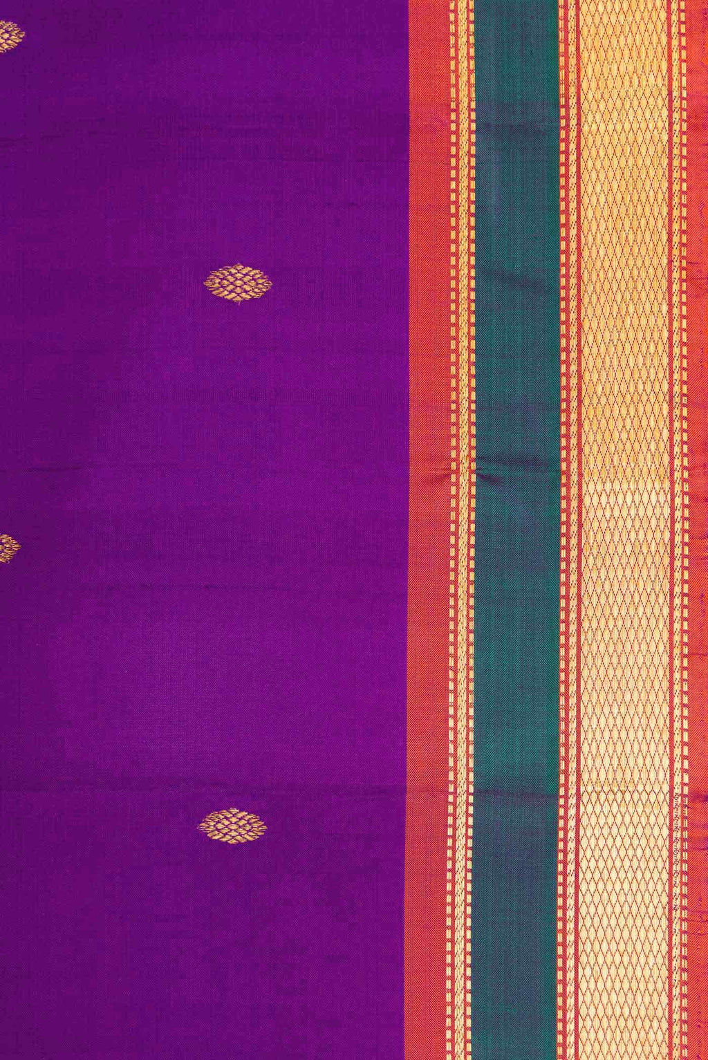 Pure Silk Pure Zari Violet Dual Tone Kanchipuram Saree