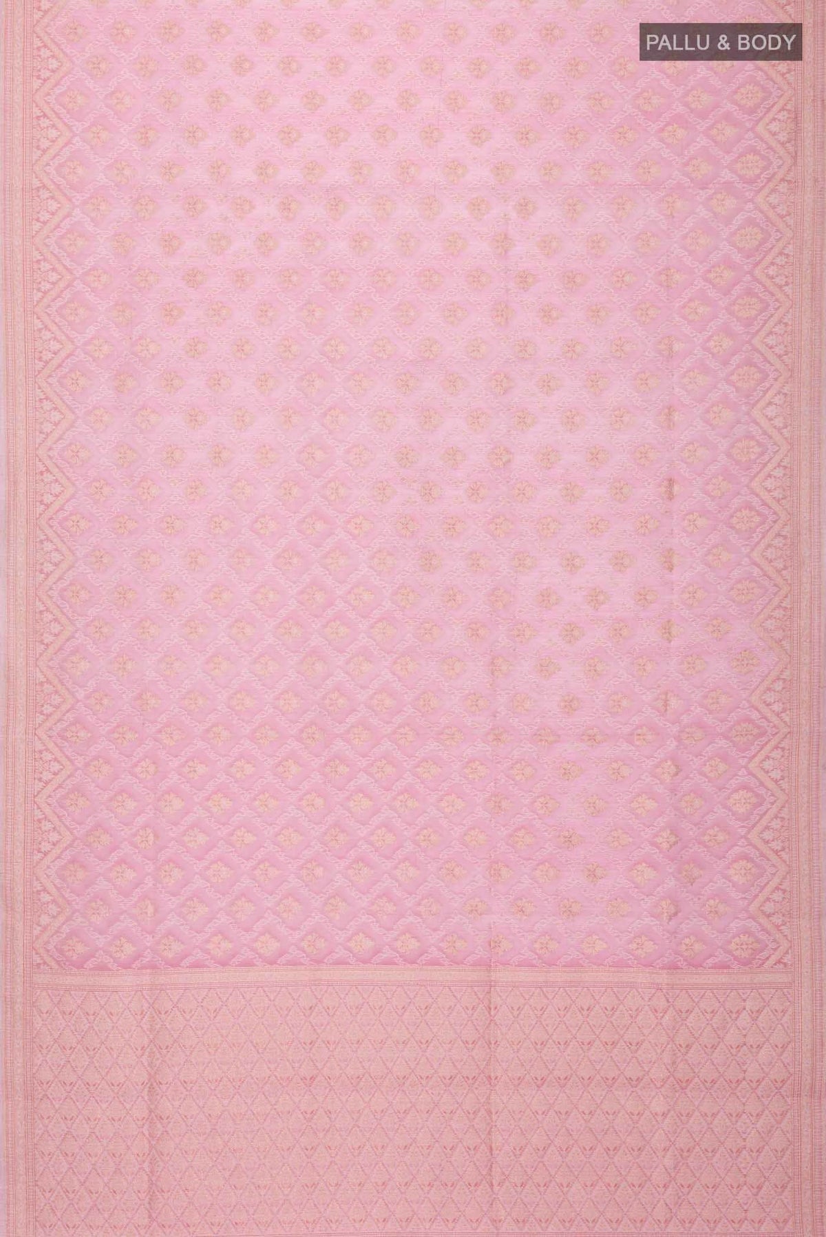 Rose pink Banarasi Silk Cotton Saree