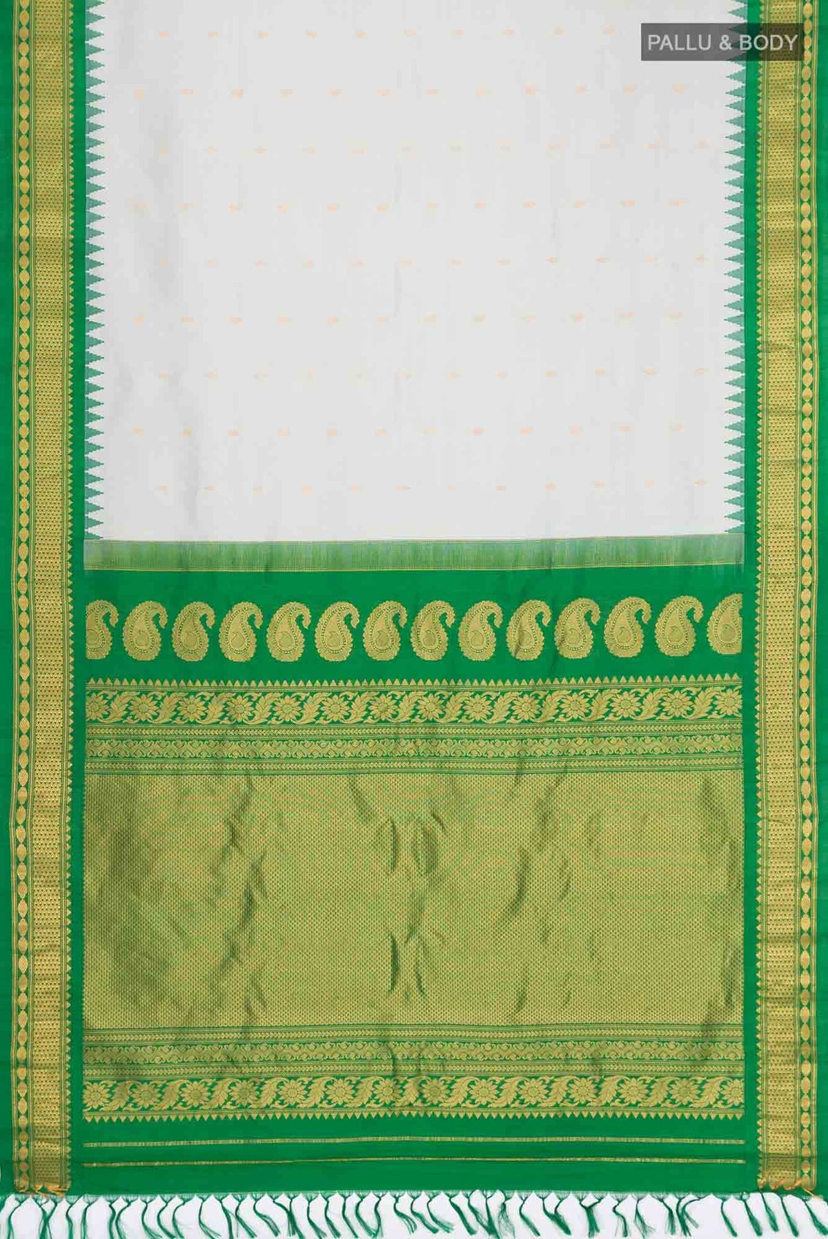 Grey Gadwal Silk Saree