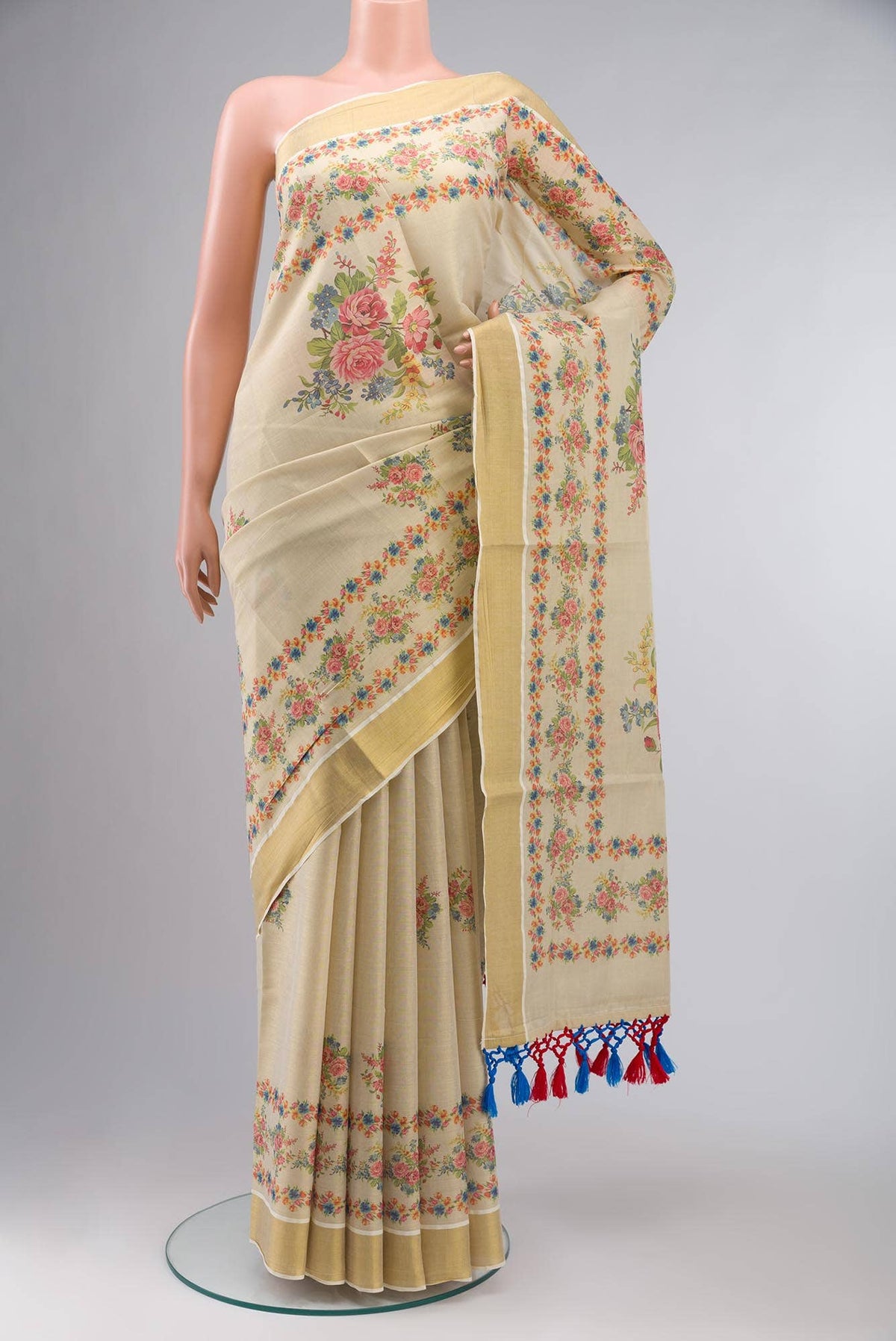 Gold Kerala Cotton Saree