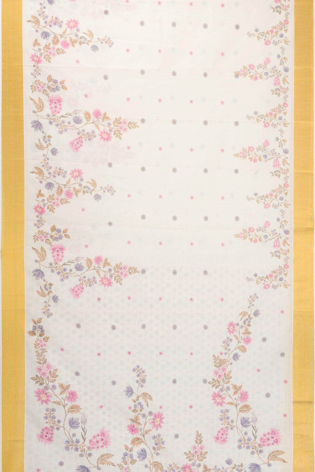 Off White Kerala Cotton Saree