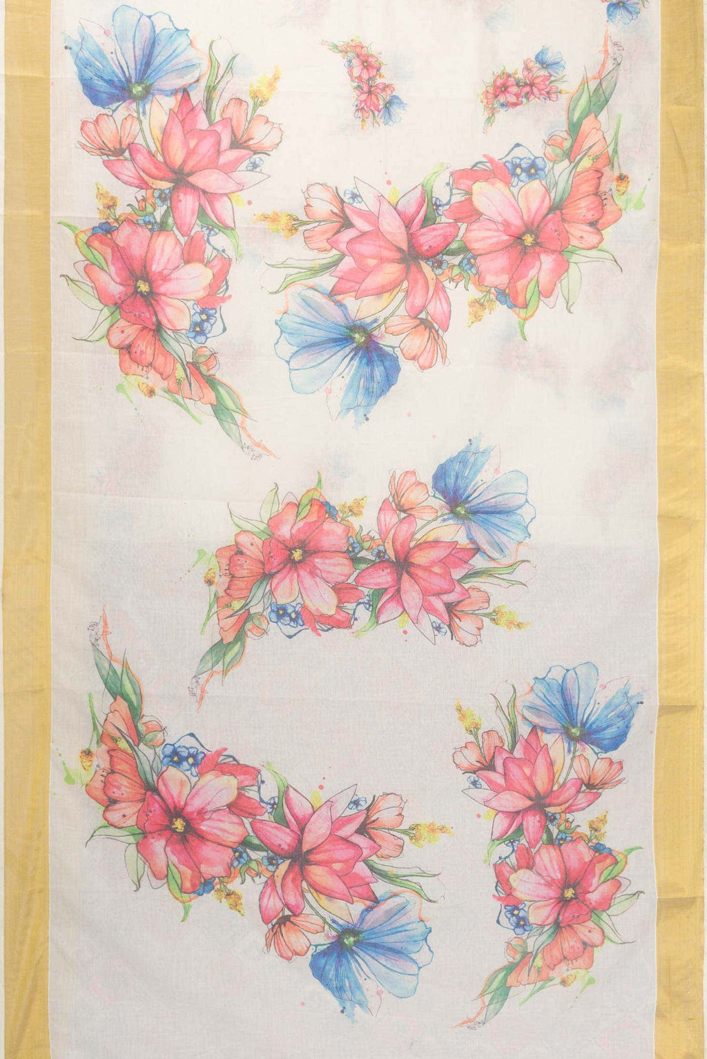 Off White Kerala Cotton Saree