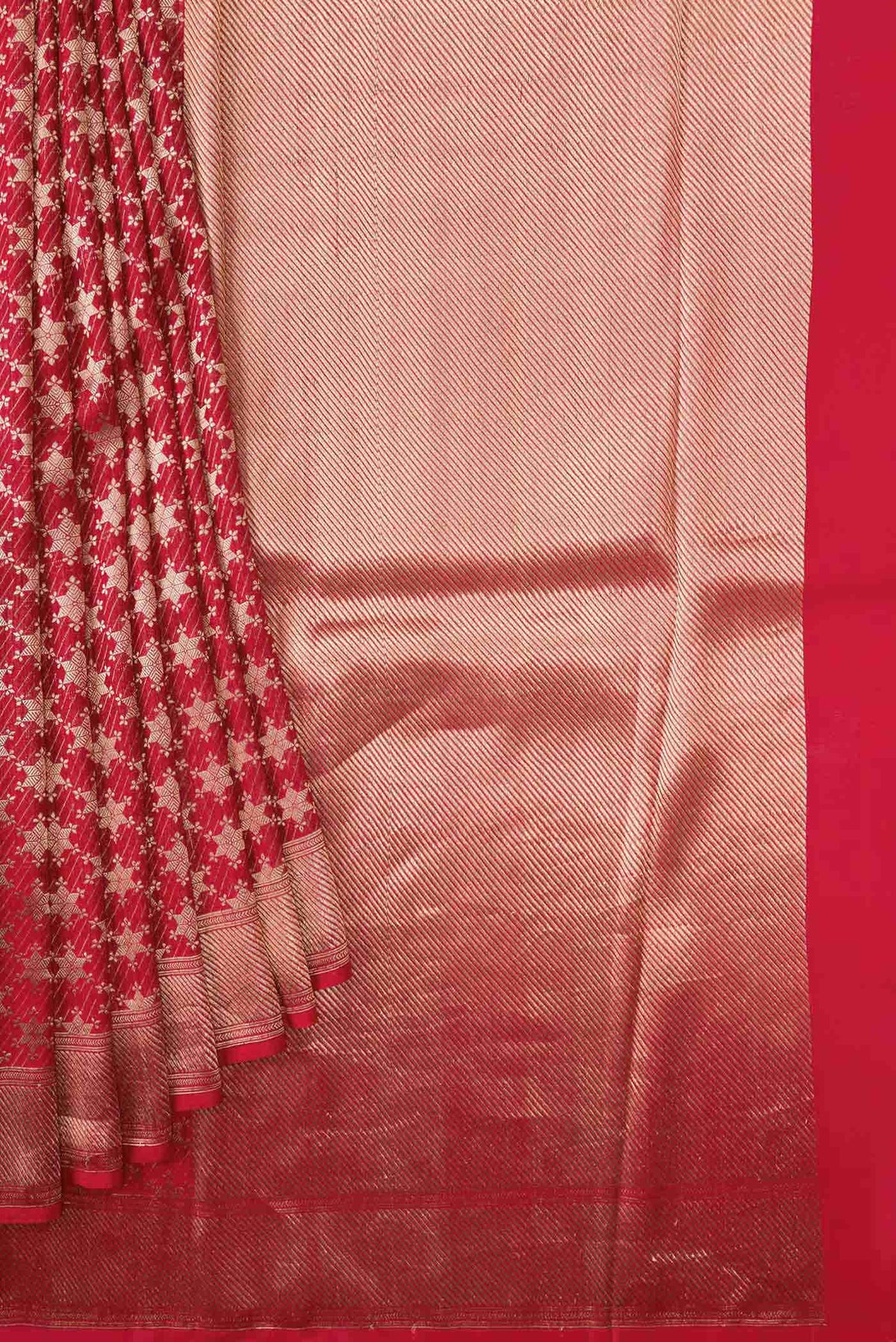 Red Dual Tone Banarasi Silk Saree
