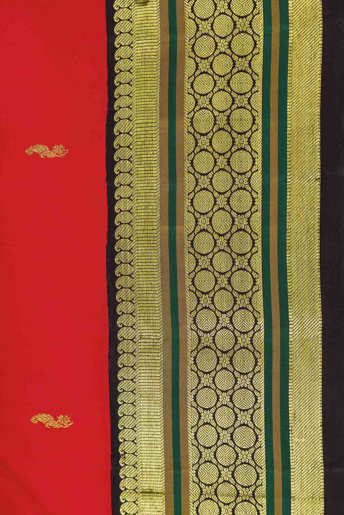Pure Silk Pure Zari Red Dual Tone Kanjivaram Saree