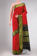 Pure Silk Pure Zari Red Dual Tone Kanjivaram Saree