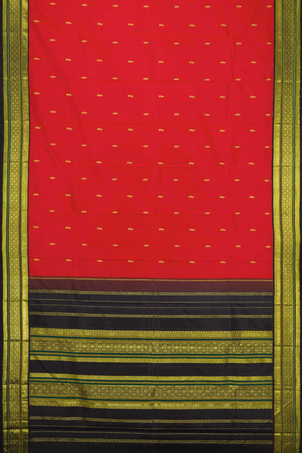 Pure Silk Pure Zari Red Dual Tone Kanjivaram Saree