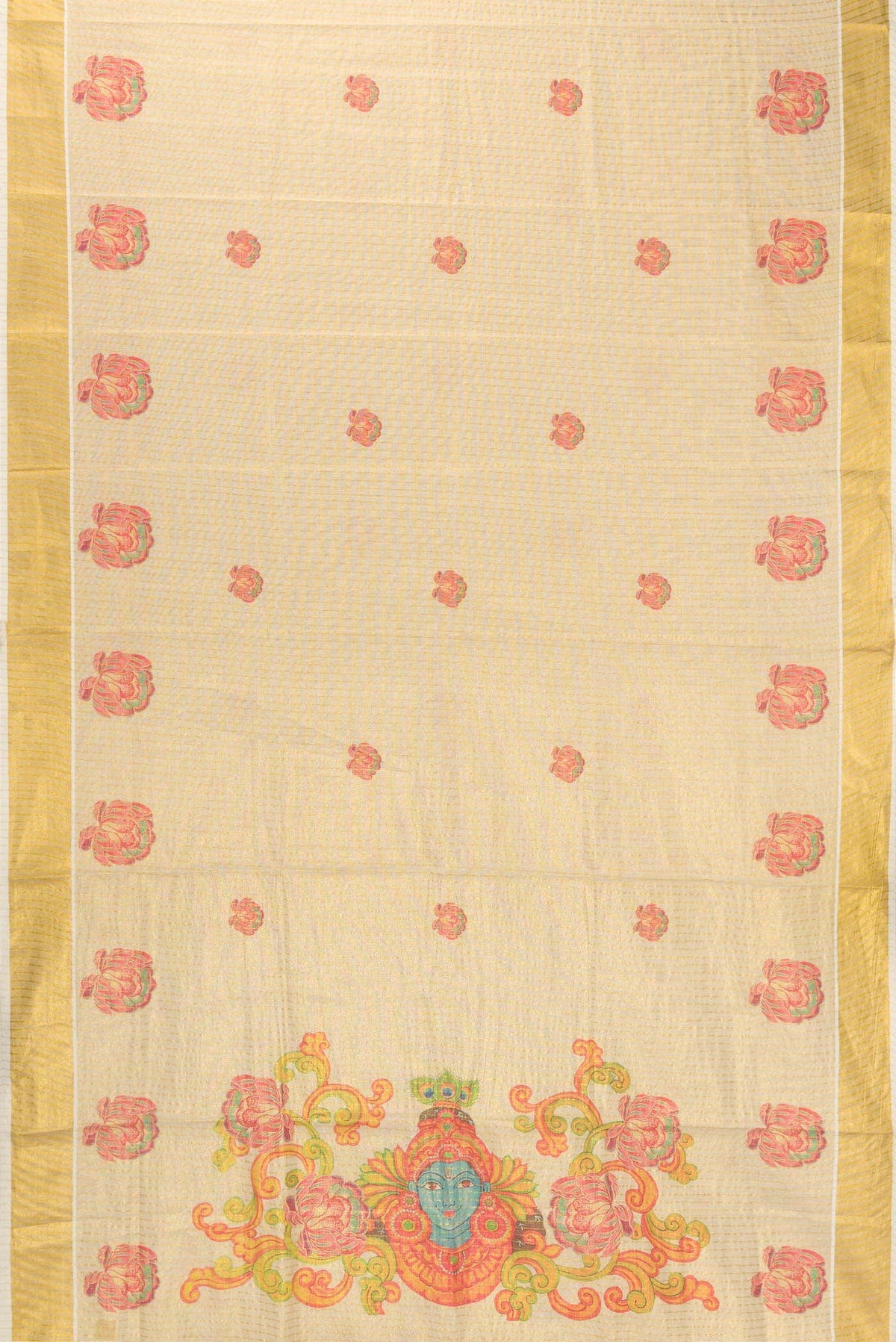 Gold Dual Tone Kerala Cotton Saree