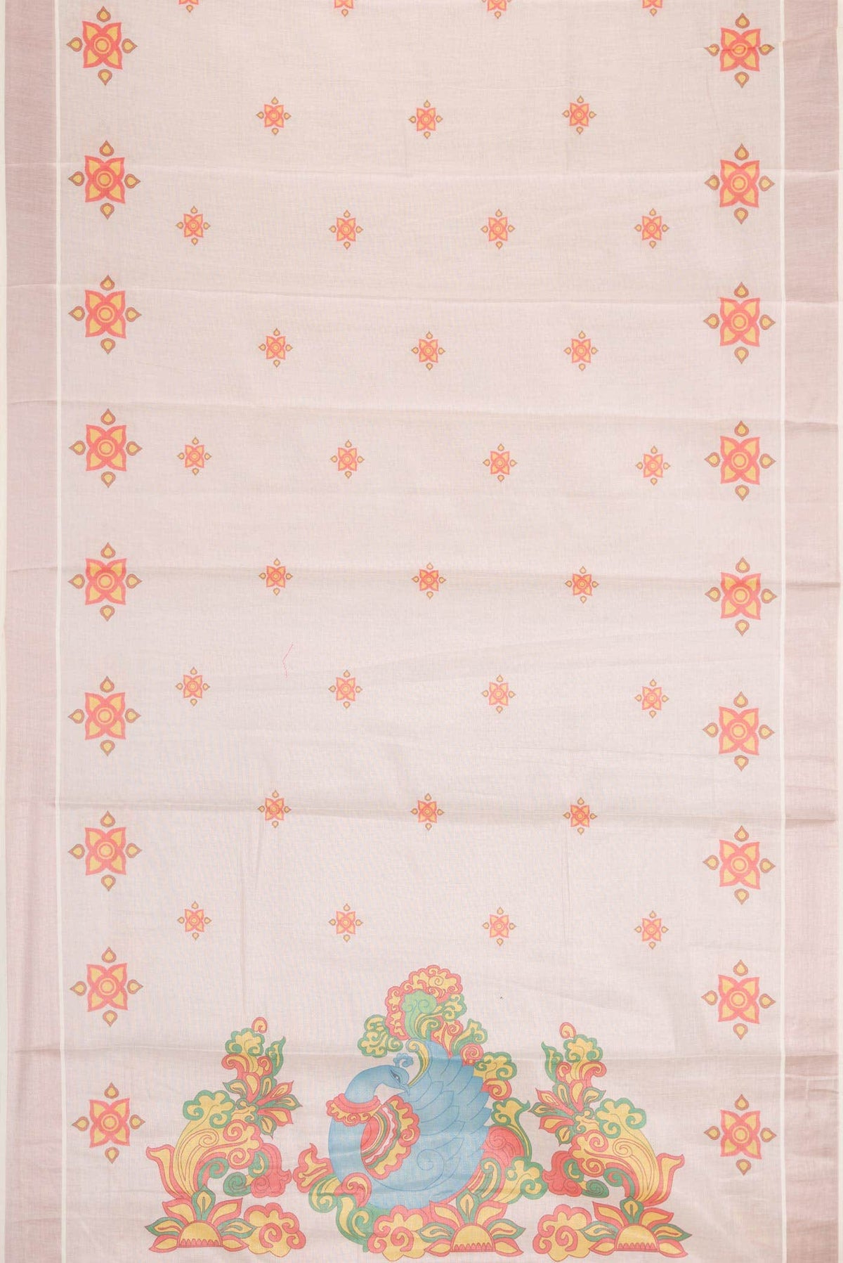 Rose pink Dual Tone Kerala Cotton Saree