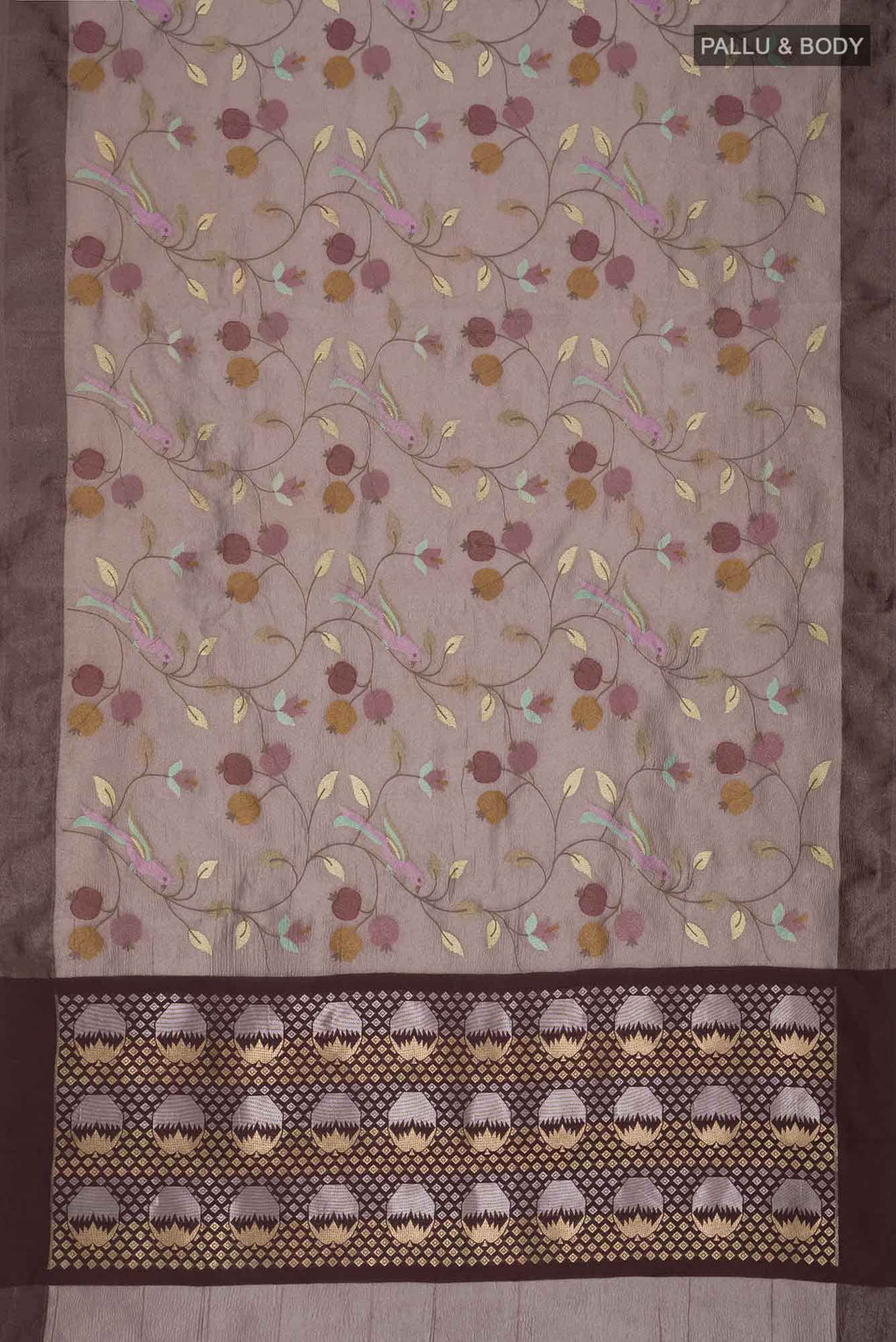 Brown Tissue Silk Saree