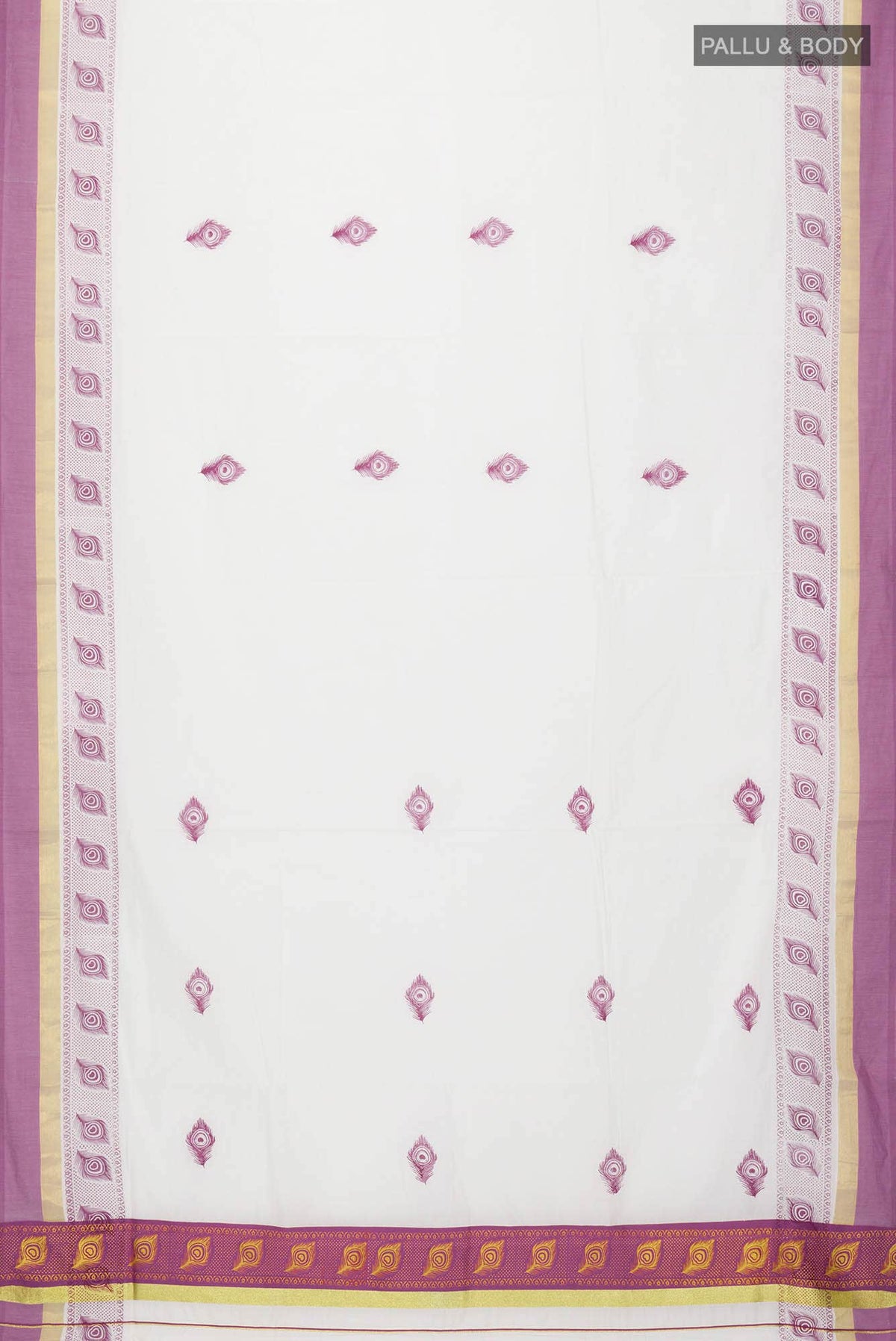Off White Kerala Cotton Saree