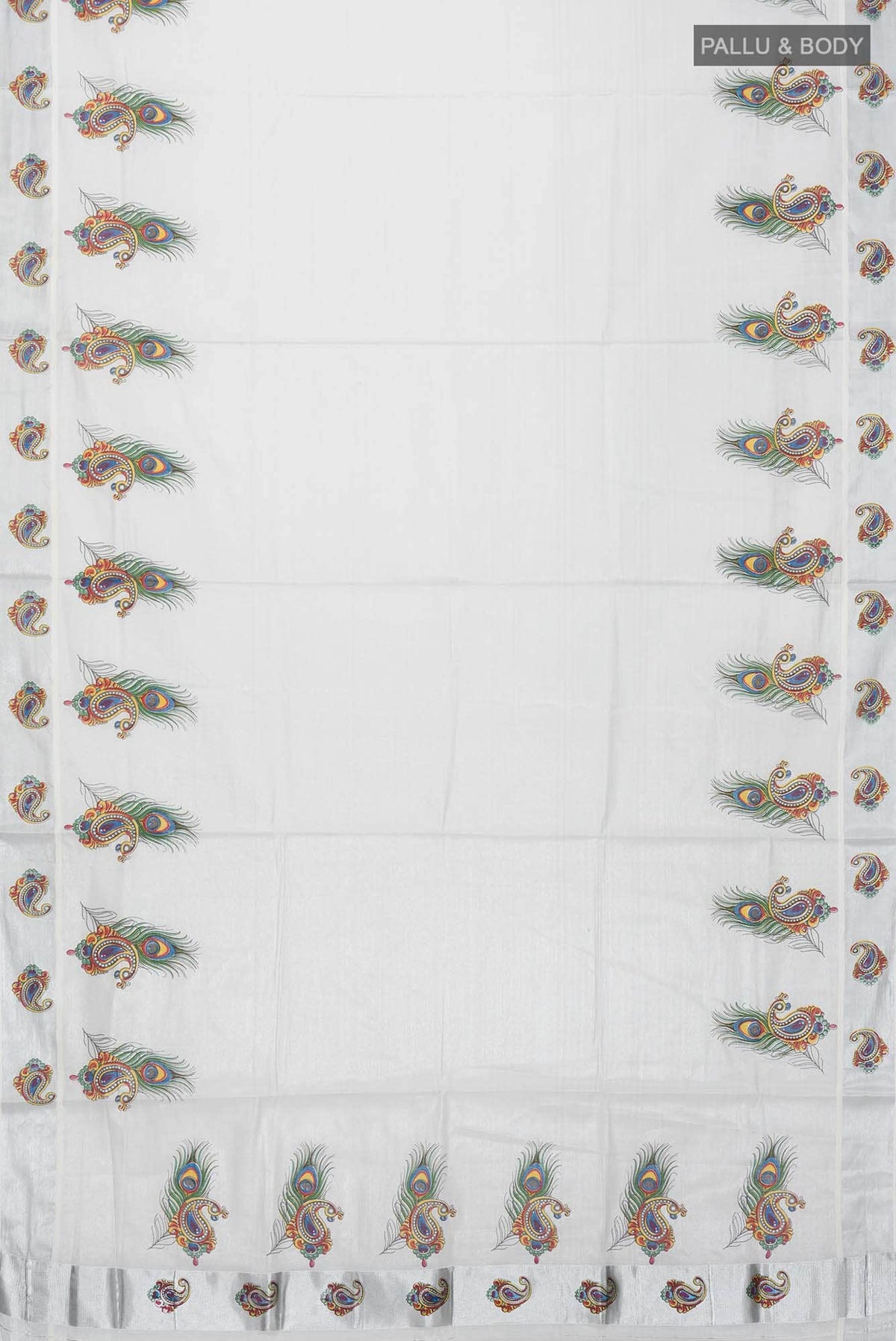 Silver Kerala Cotton Saree