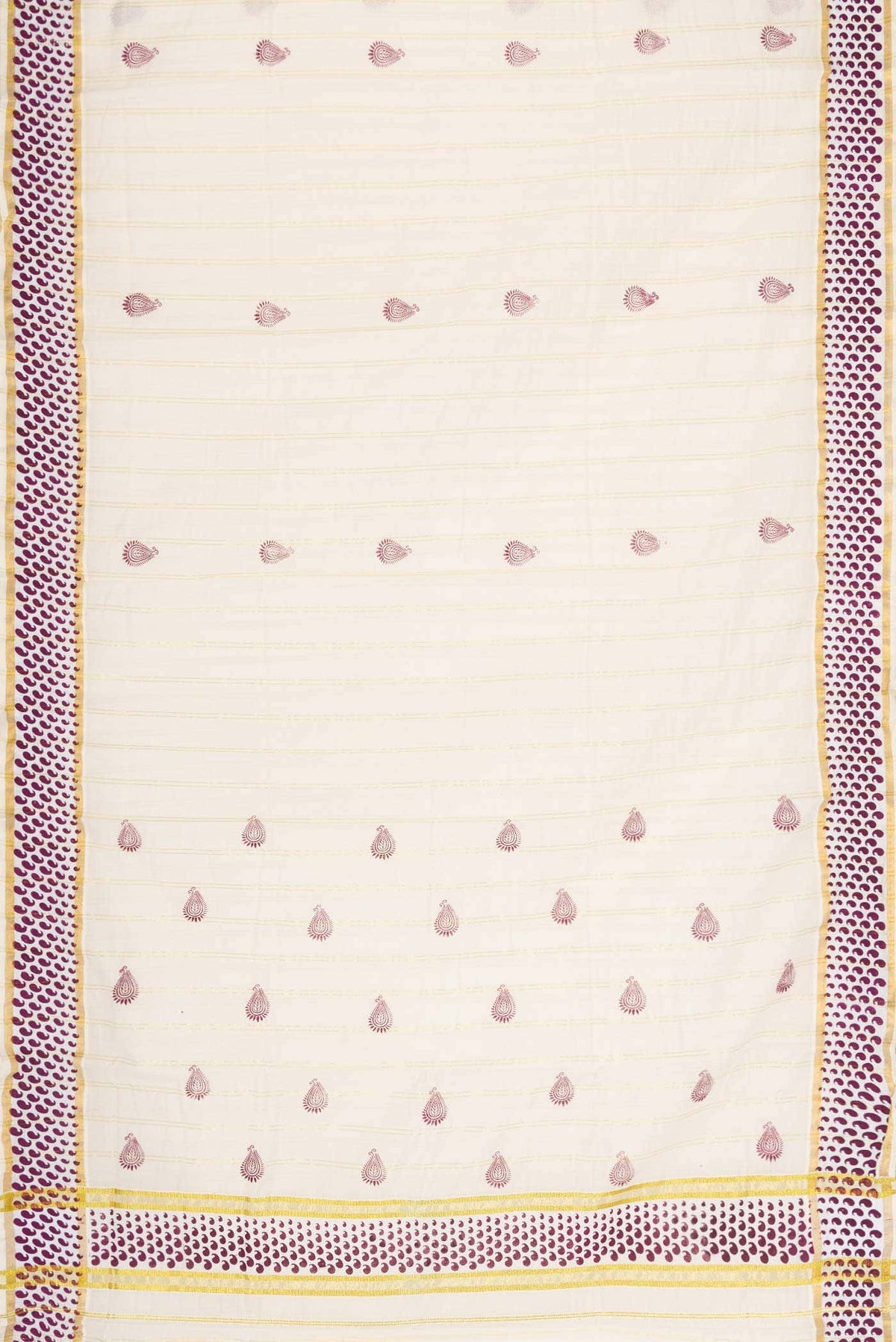 Off White Dual Tone Kerala Cotton Saree
