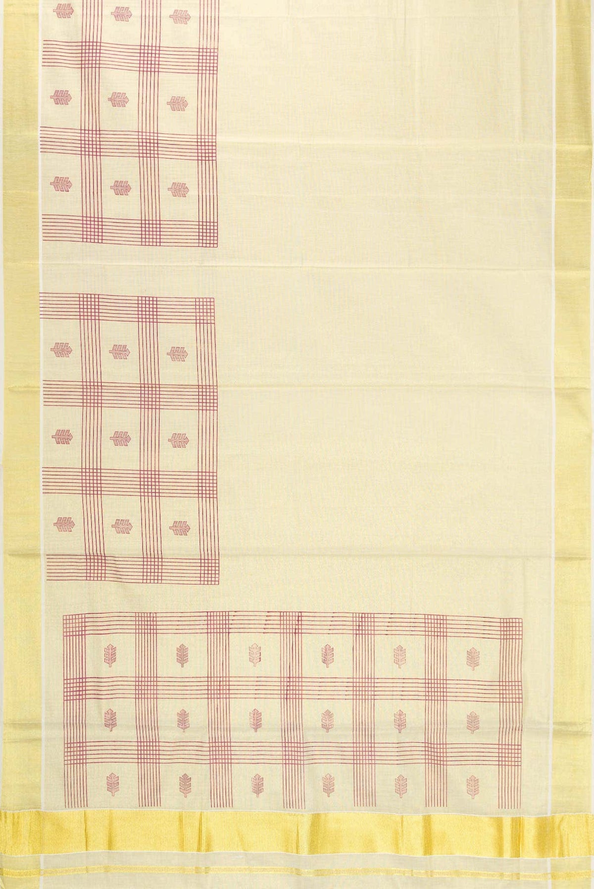 Gold Dual Tone Kerala Cotton Saree