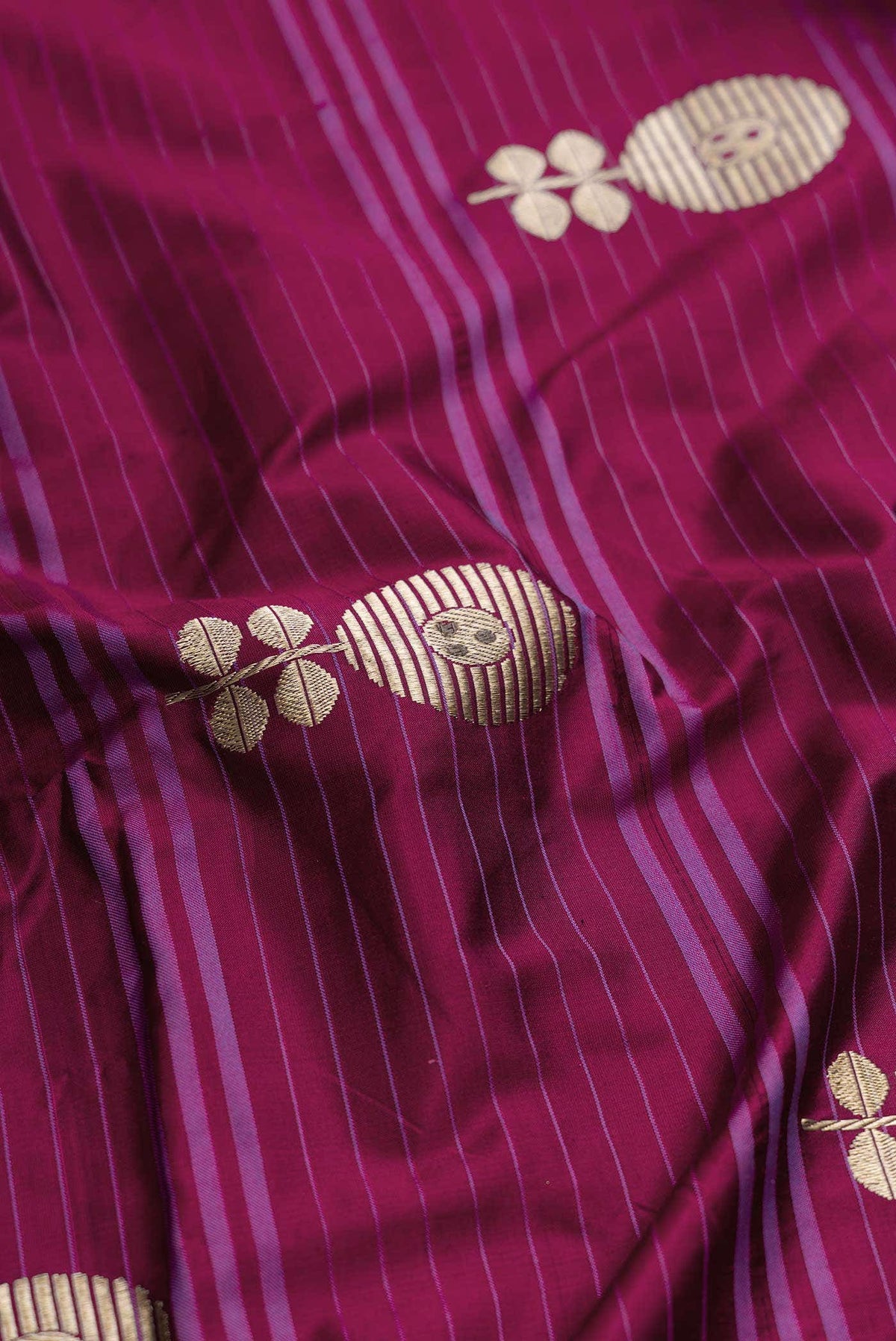 Magenta Dual Tone Banarasi Silk Saree