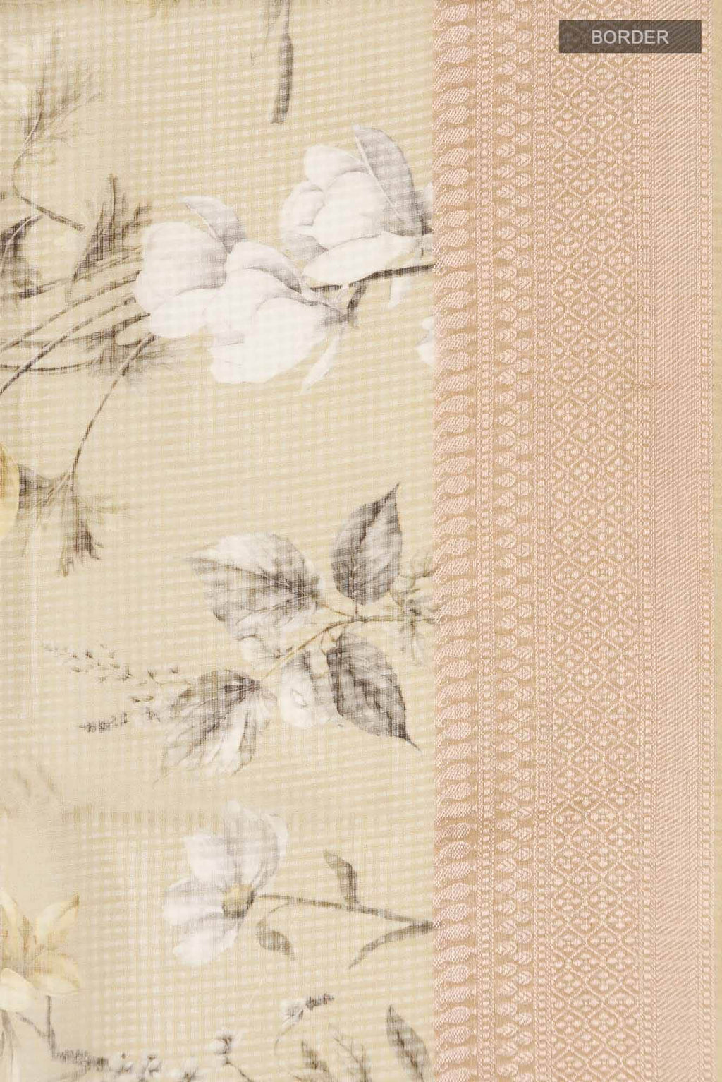 Cream Silk Cotton Saree