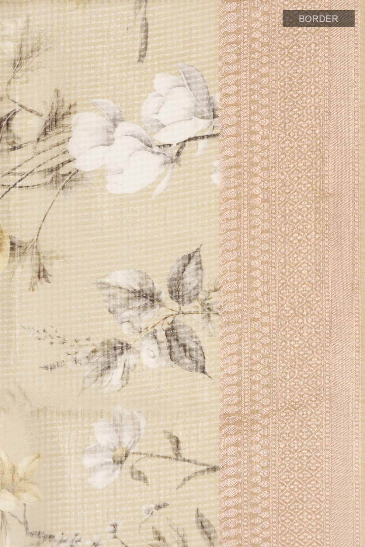 Cream Silk Cotton Saree