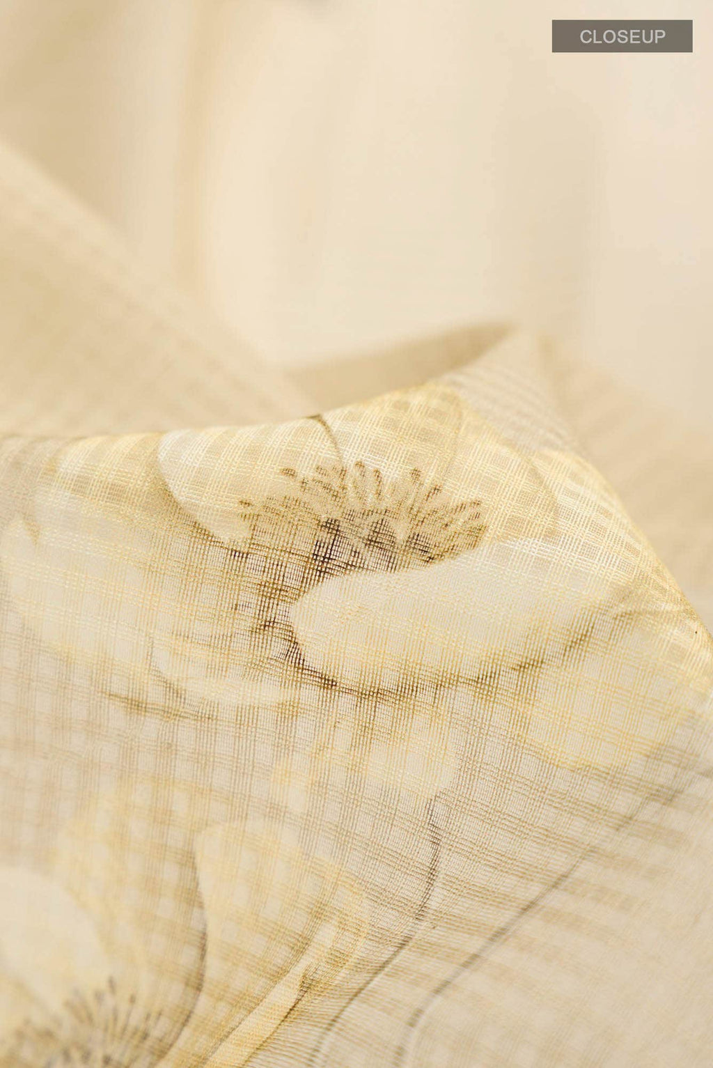 Cream Silk Cotton Saree