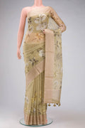 Cream Silk Cotton Saree
