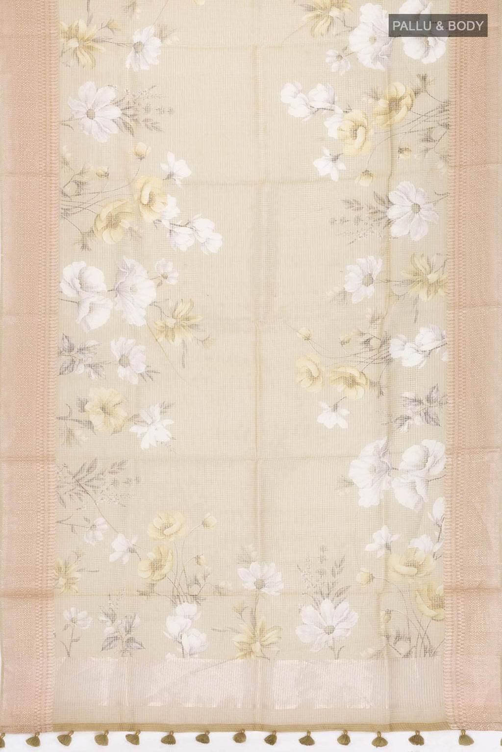 Cream Silk Cotton Saree