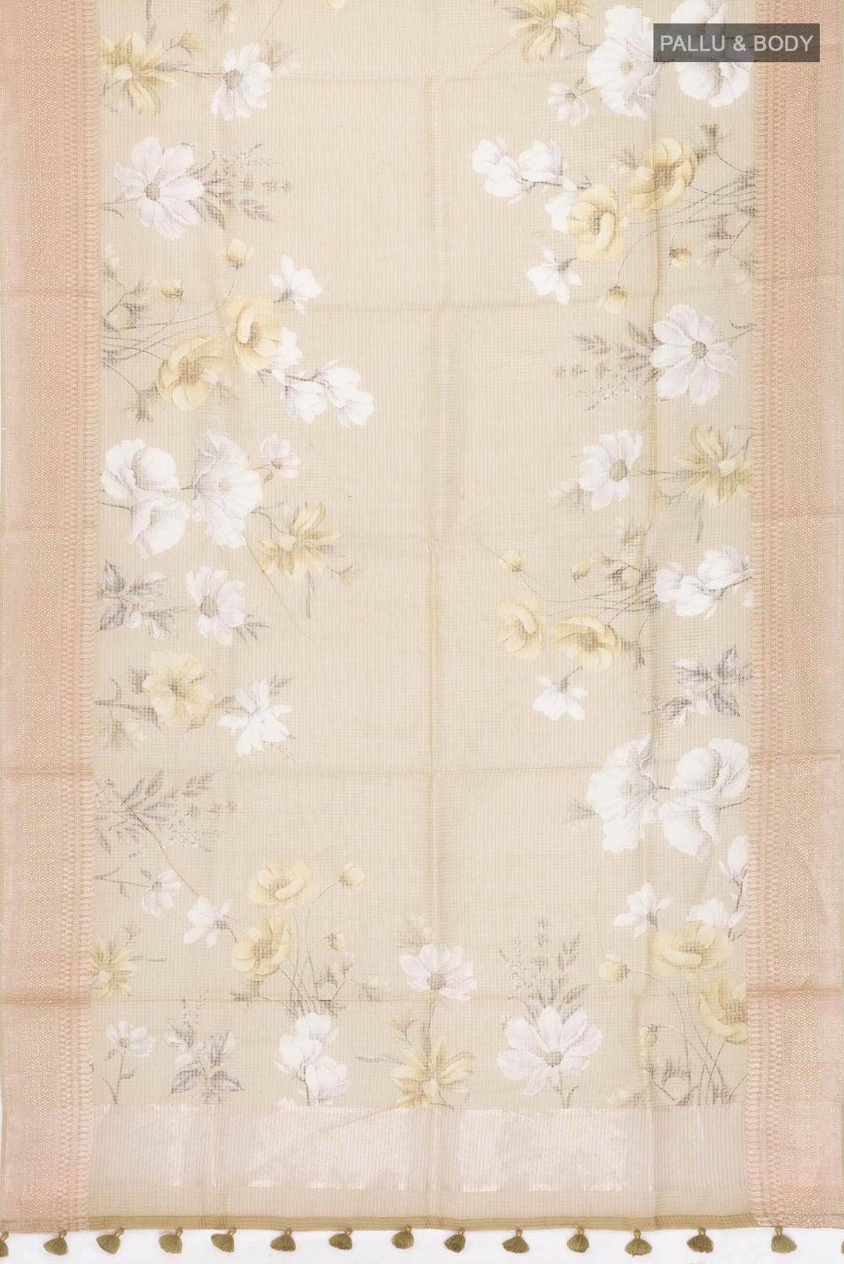 Cream Silk Cotton Saree