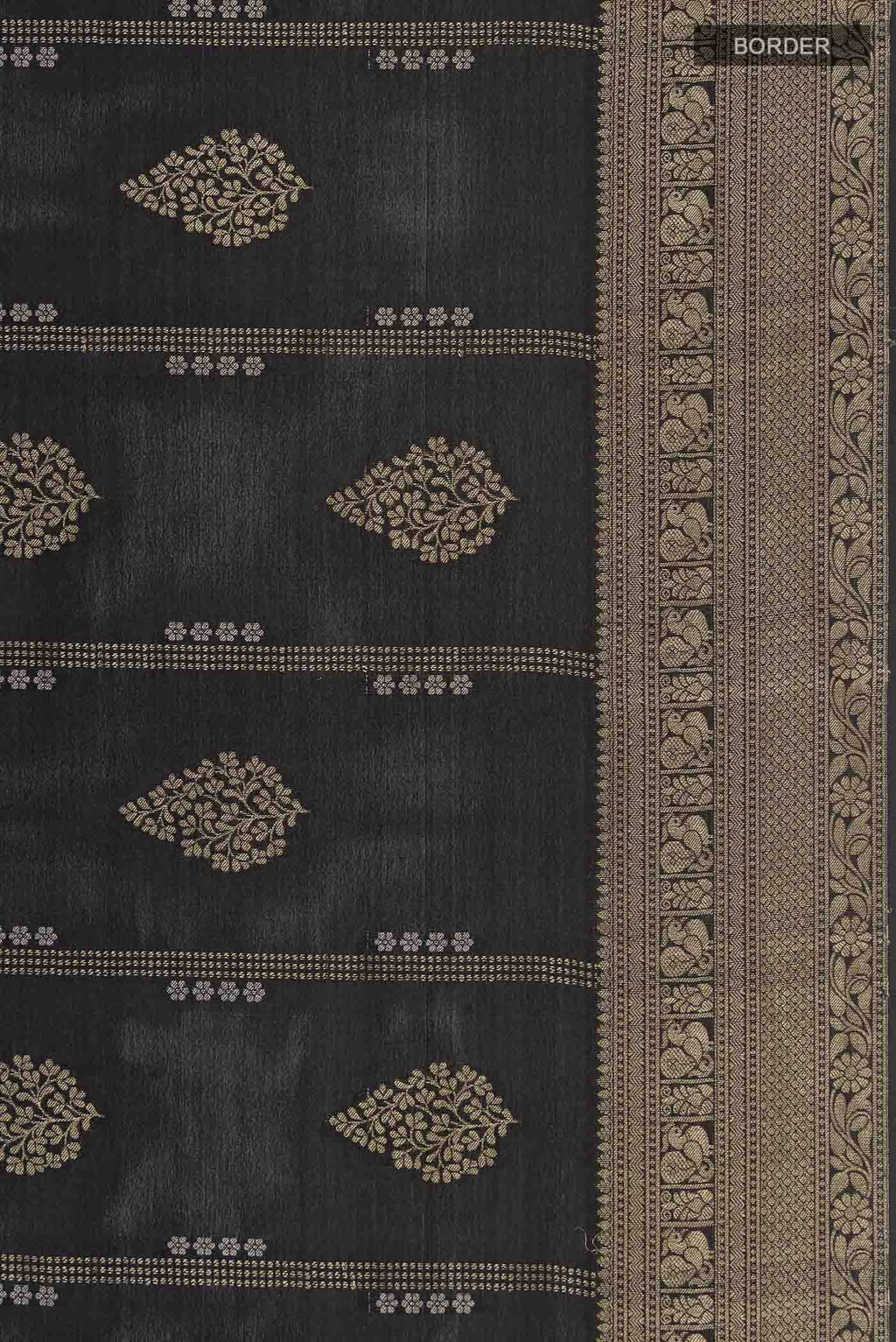 Black Mysore Crepe Saree