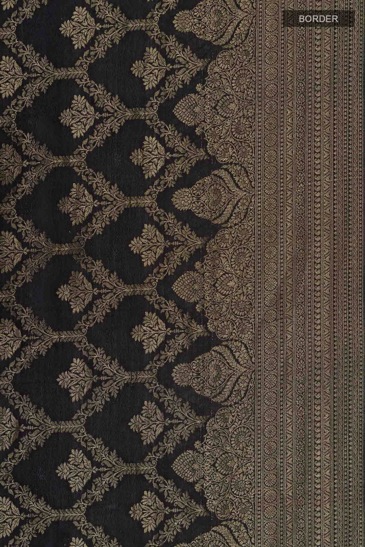 Black Mysore Crepe Saree
