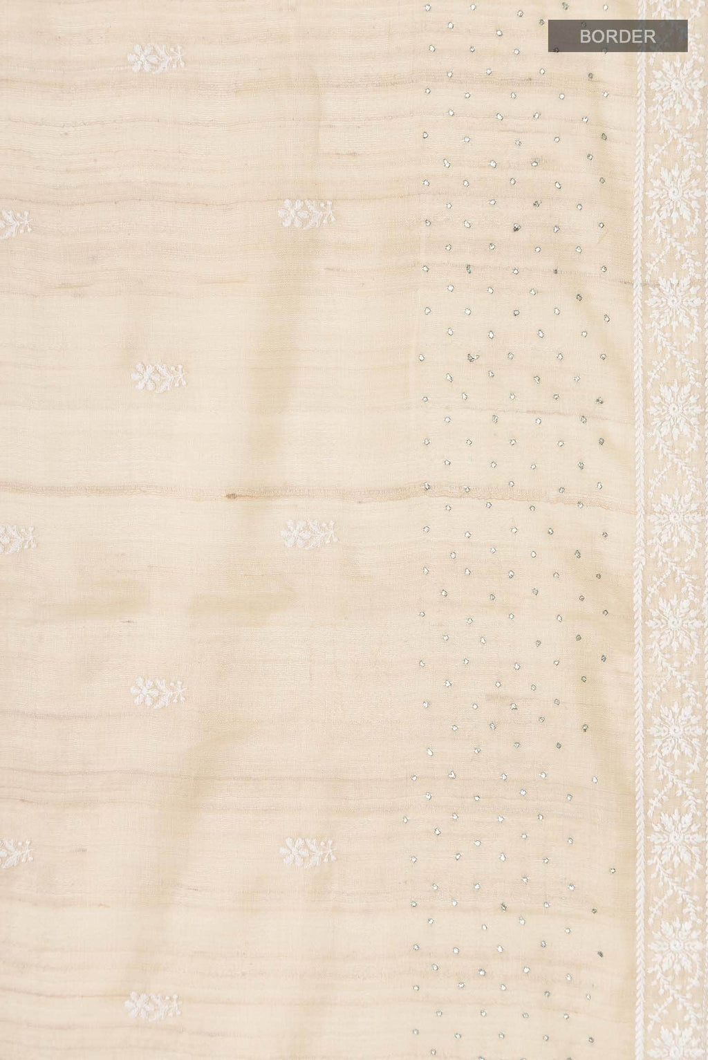 Cream Bhagalpuri Tussar Silk Saree