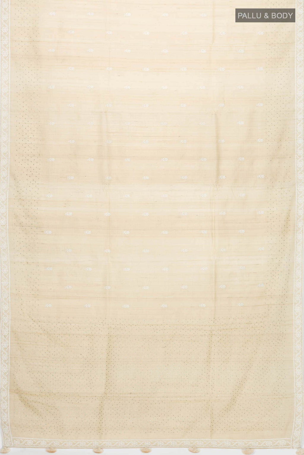 Cream Bhagalpuri Tussar Silk Saree
